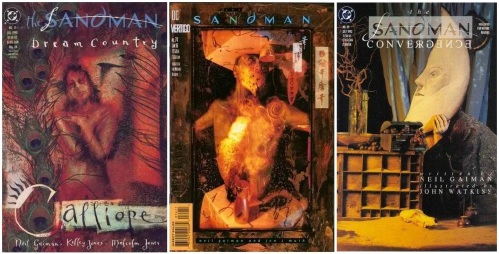 Three Sandman issues: #17 "Calliope", #74 "Exiles", and #39 "Soft Places" respectively